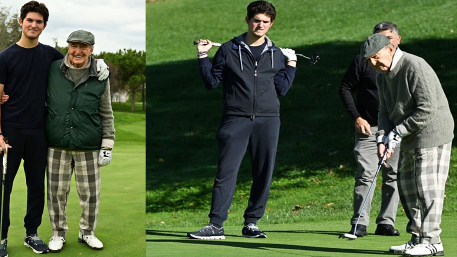 Dede ve torunun golf keyfi